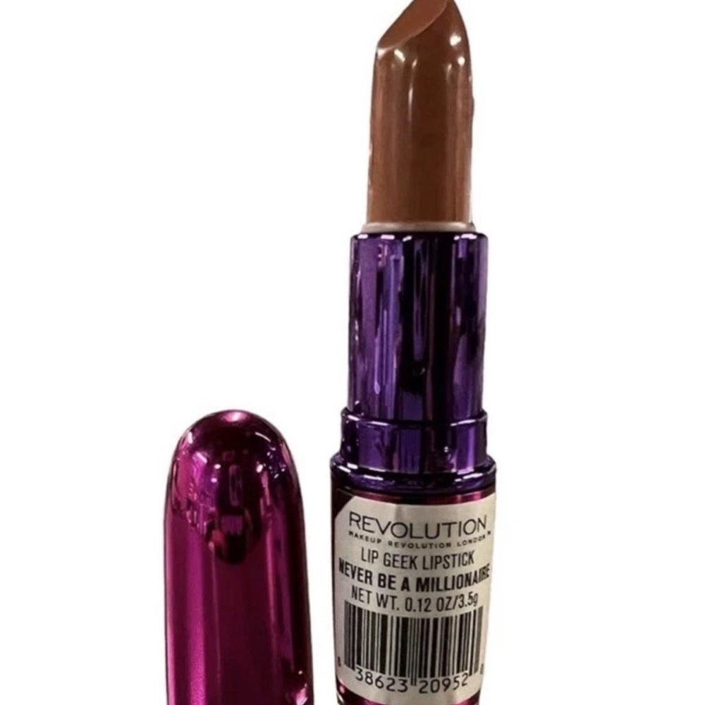 Makeup Revolution Lip Geek Lipstick NEVER BE A MILLIONAIRE New Beige Brown